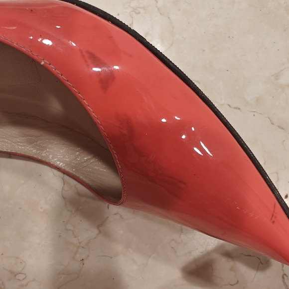 Jimmy Choo Red/Orange Patent Kitten Heels - Size 37 EU (6.5 US) - Picture 11 of 12